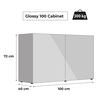SZAFKA GLOSSY 100 SZARA