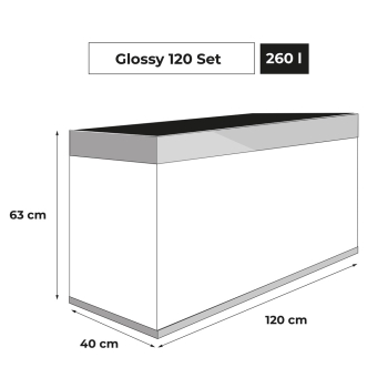 ZESTAW AKW. GLOSSY ST 120 D&N SZARY