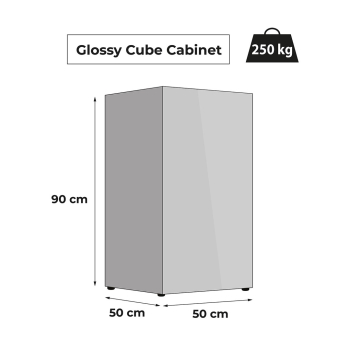 SZAFKA GLOSSY CUBE 50 SZARA