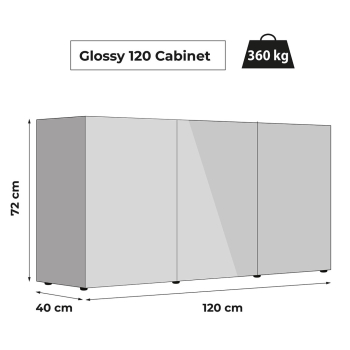 SZAFKA GLOSSY 120 SZARA